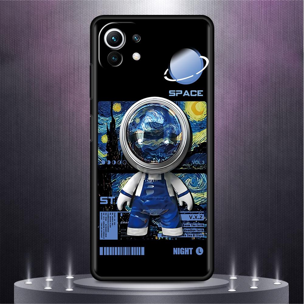 

Чехол для Xiaomi Mi Poco X3 NFC M4 F3 C40 11 11T 10T Pro 12 9T 9 10 Lite, мягкий чехол на заднюю панель телефона, милый ремешок на руку с космонавтом Xiaomi Poco X3 Pro