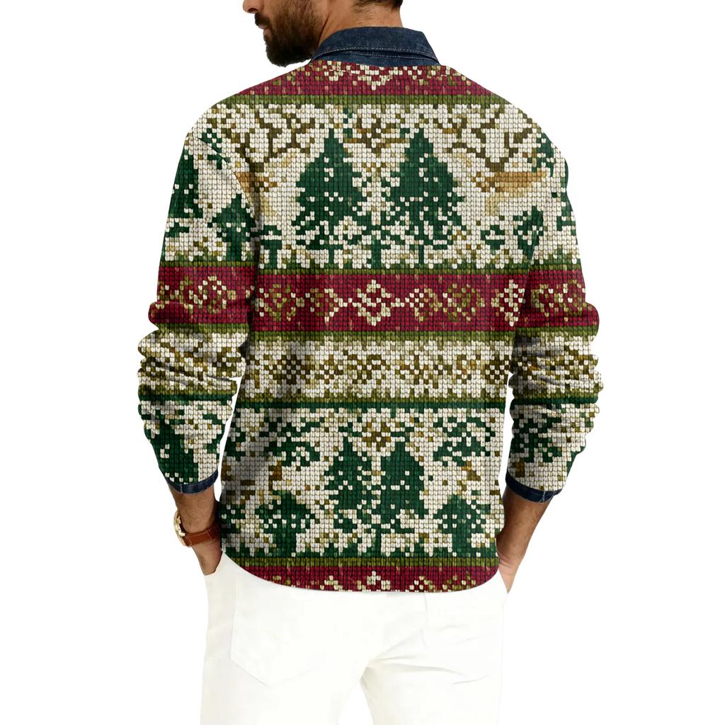 Herren V-Ausschnitt Langarm Rippstrick Pullover