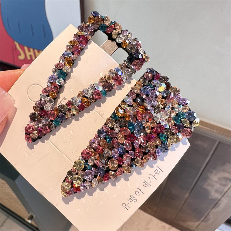 Fashion Women's Luxury Rhinestone Hair Clip Czech Diamond Water Drop Heart Shape Ponytail Hair Accessories