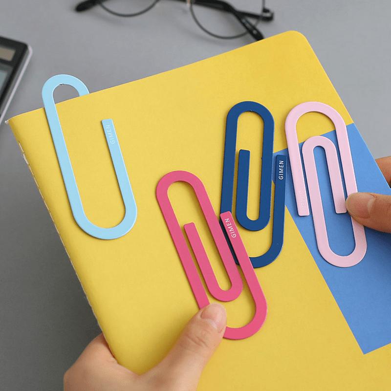2pcs/pack Cute Colorful Small Large Metal Paper Clip Bookmark Kawaii Stationery Paperclips Planner Clips Office School Supplies