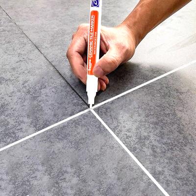 3 Peças Caneta Marcadora Branca à Prova d'Água Reparo de Frestas de Parede Marcadores de Argamassa para Azulejos Canetas Piso Banheiro Descontaminação Ferramentas Pincel