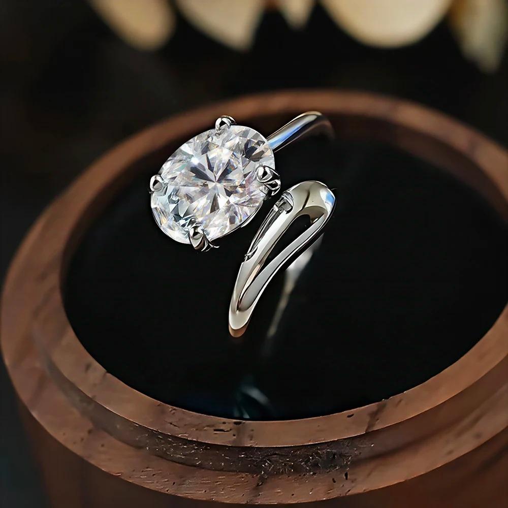 2026 18k Gold with Cultured Diamond French Summer One Diamond Ring Wave Ring Arm Women s Ring 2026 Resizable
