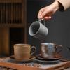 300ML European Ceramic Coffee Cup and Saucer Vintage Embossed Water Mug Creative Afternoon Camellia Tea Mug Home Breakfast Cup