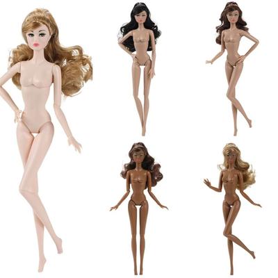 Curly Hair Supermodel Nude Doll Dark Skin Action Figure Body 1/6 Doll Model  Doll Accessories