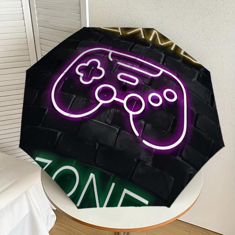 

1pc Video Game Neon Sign Umbrella with Plastic Handle,Suitable for All Seasons Home Travel Outdoor UmbrellaDD475