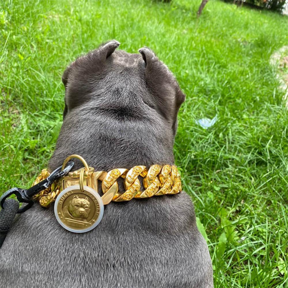 

32 мм Нержавеющая сталь Титановая сталь Ошейник-уздечка для собаки Литой Панк Большая Цепь Собачья Цепь 28inch-70cm