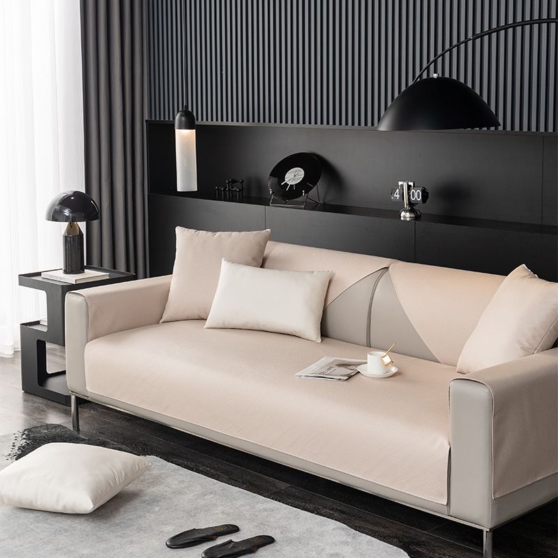 

Водонепроницаемая кожаная подушка для дивана с изоляцией от мочи, нескользящая, всесезонная, нейтральная, не прилипающая шерсть домашних животных, минималистичный однотонный чехол на диван Milk tea(Grace]) 50 * 70cm