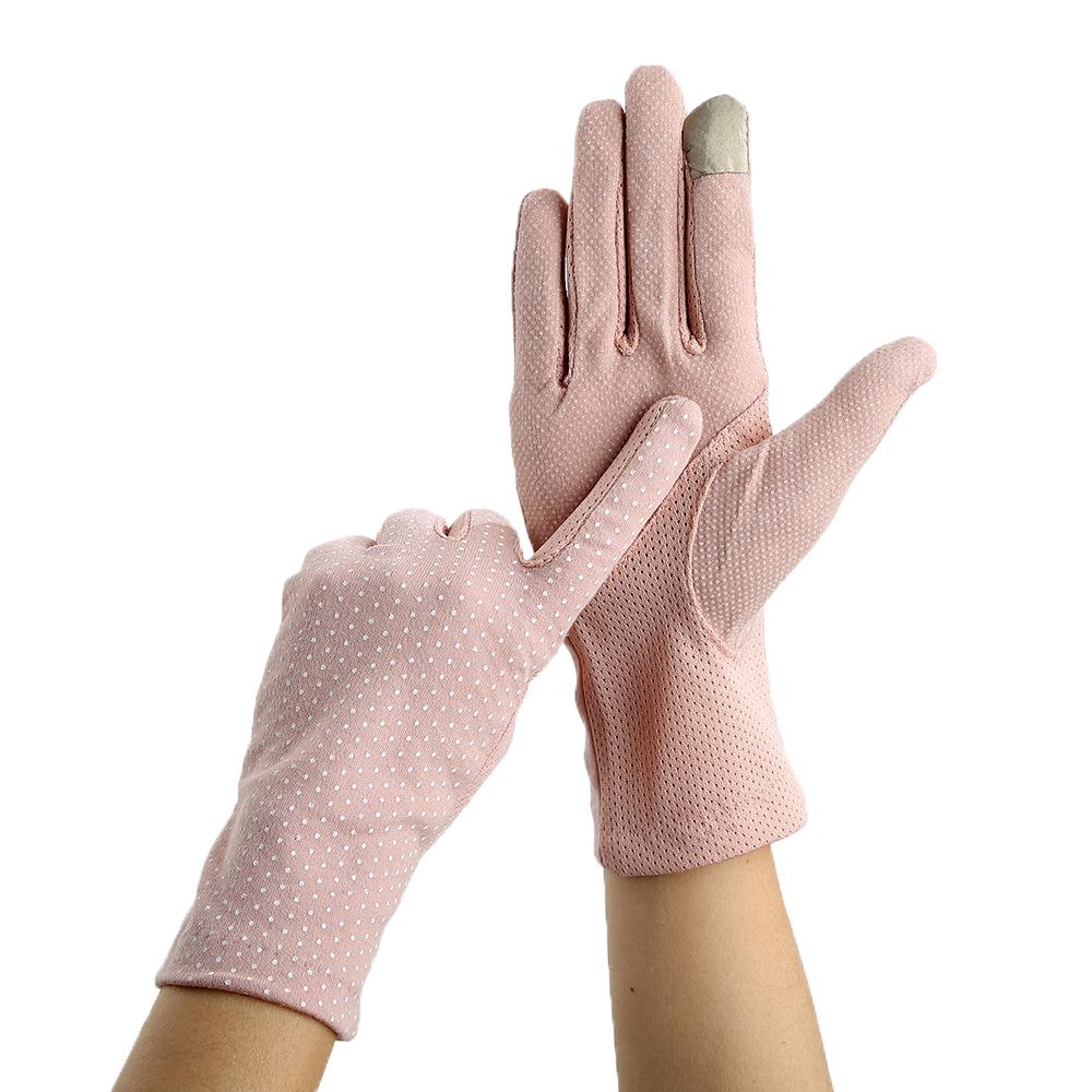 Women Driving Sunscreen Dot Short Gloves Sun Protection  Gloves
