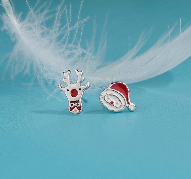 Christmas Holiday Stud Earrings: Elk, Tree, Candy Cane, Snowman