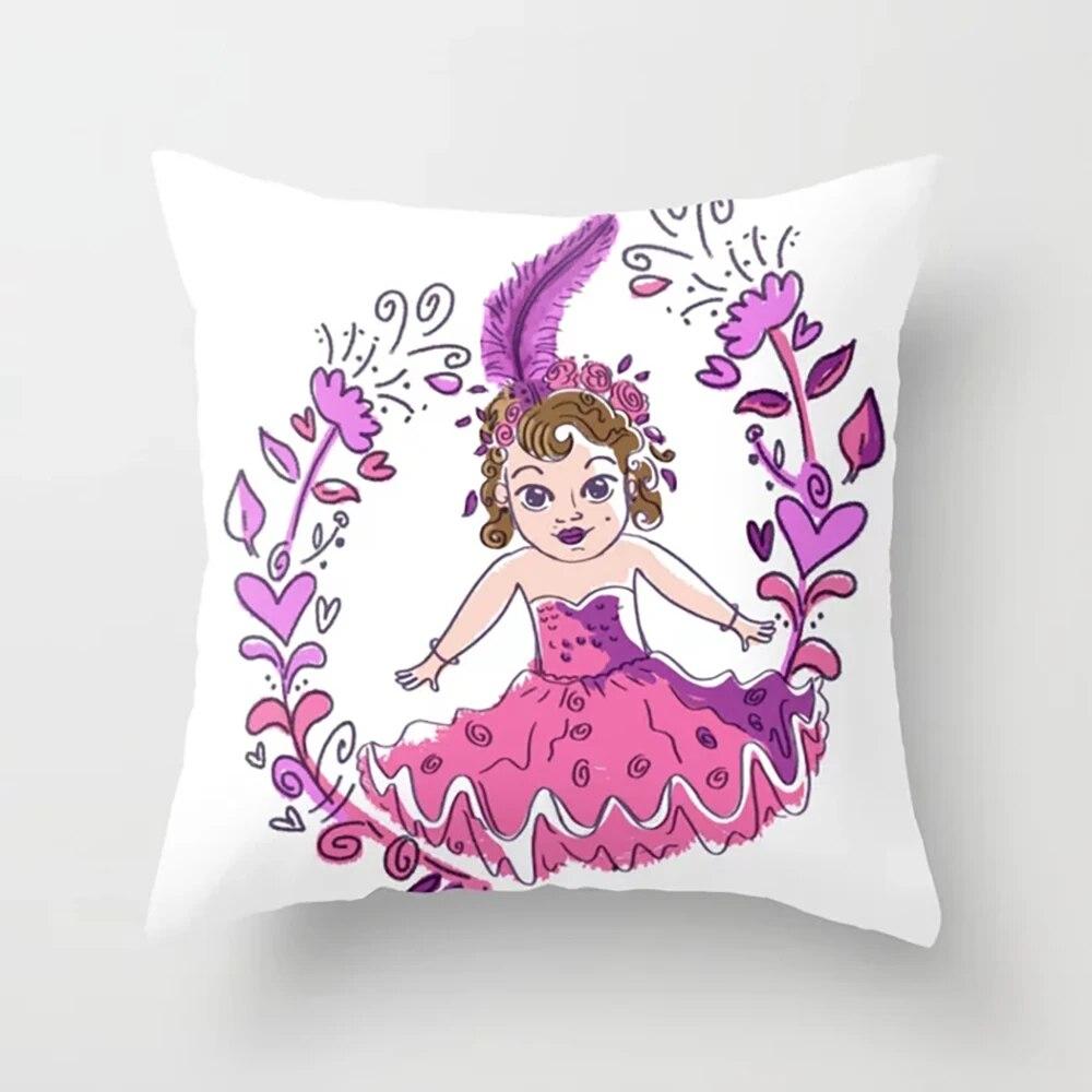 Heimdekoration Kissenbezug Schlafzimmer Wohnzimmer Ölgemälde Blumenmuster Gedruckt