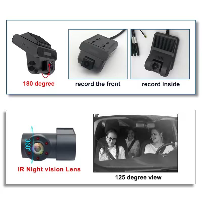 HD 4G Sim Car Dashcam 1080P Mini Smart Dual Lens DVR with GPS and WiFi IPS Screen Video Recorder and Rear Lenses