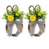 Spring Wreath for Front Door Rabbit Shaped Bowknot Garlands for Indoor or Outdoor Decoration Festival Party Supplies