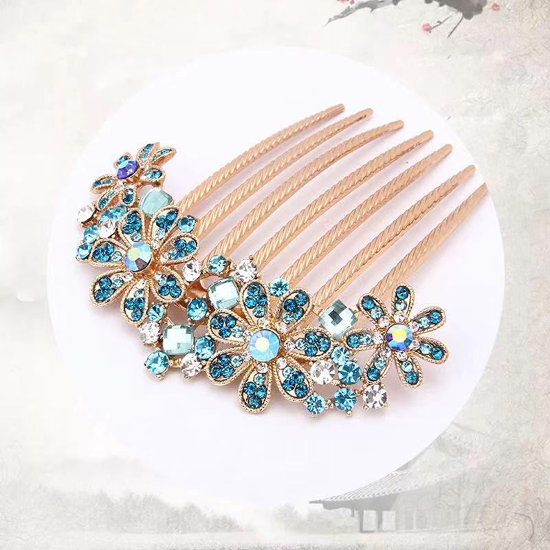 Μεταλλική Χτένα Μαλλιών με Επτά Δόντια και Στρας και Φουρκέτα - Κορεατικό Στυλ