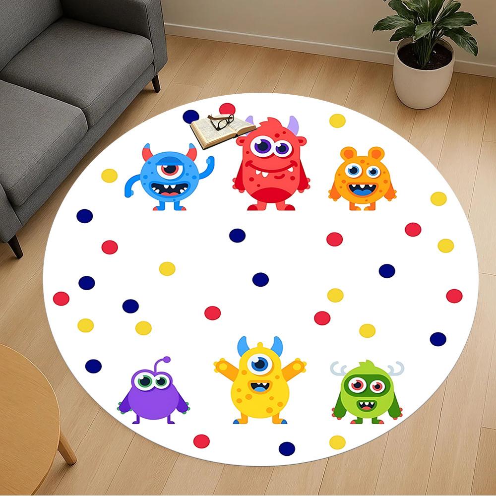 1pc monster circle Round Chair mat Area Rug - Non-Slip, Floor Mat for Office, Bedroom, and Indoor Decor c1125279
