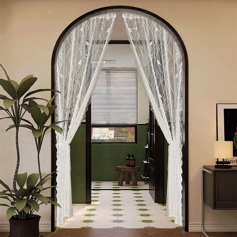Door Curtain Princess Wind Dream Screen Curtain Balcony Living Room Study Dining Room White Window Screen Door Curtain Partition