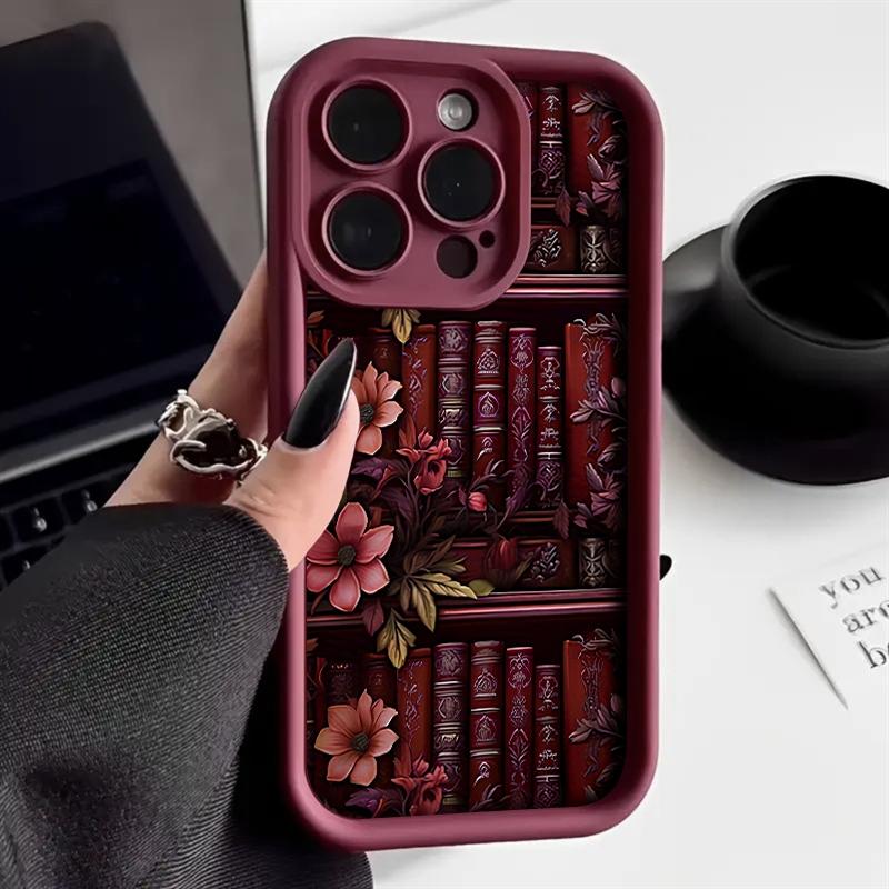 Buch Blume Trendiges Muster Handyhülle Für iPhone 17 Air 16 15 14 13 12 11 Pro Max iPhone X XS XR 16 PLUS Stoßfänger Süß Weiche Hülle