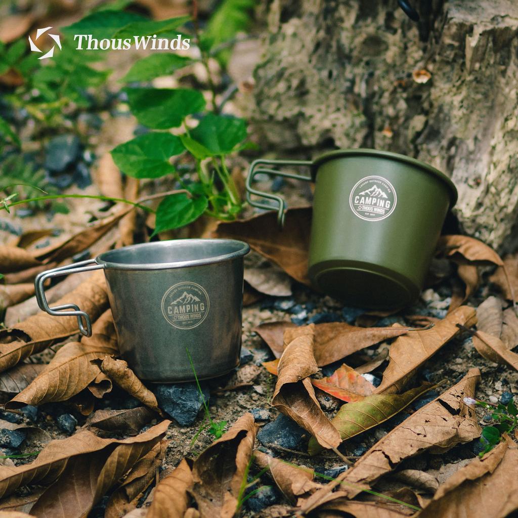 Thous Winds 350ML Camping Cup Mug Outdoor Tableware Tourist Picnic Utensils Tea Coffee Sierra Cup Set Cookware Hiking Supplies