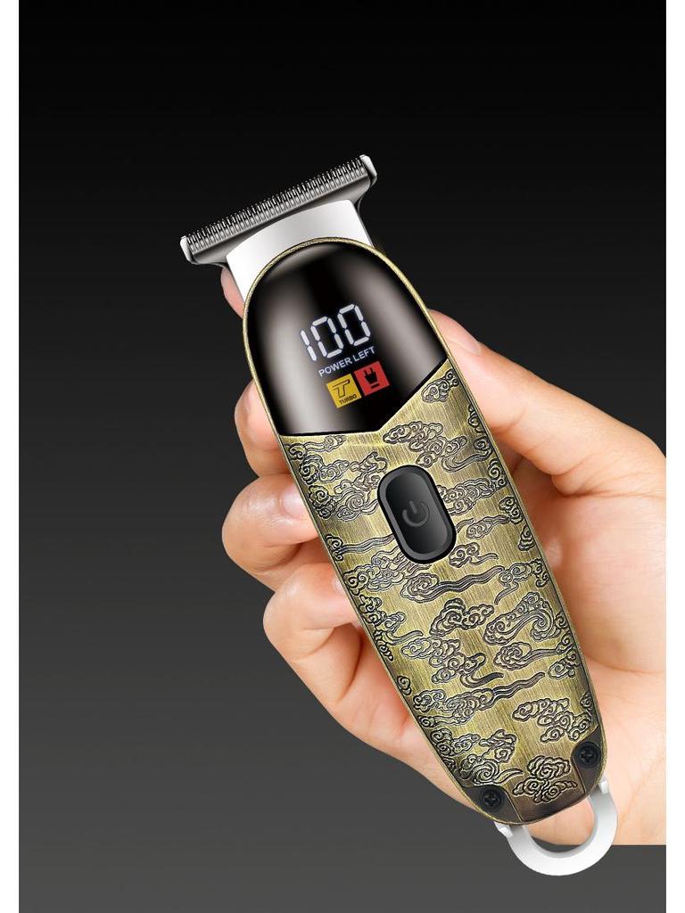 Men's Mini Electric Hair Clipper with Digital Display for Salon-Quality Shaving and Trimming
