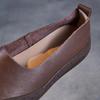 Johnature Retro Genuine Leather Shallow Flats Cowhide Comfortable Soft Soled Women's Slip-on Shoes