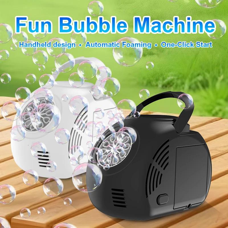 Handheld Outdoor Bubble Machine Electric With Light Bubble Toy Bubble Launcher Holiday Gift Without Battery Bubble Water