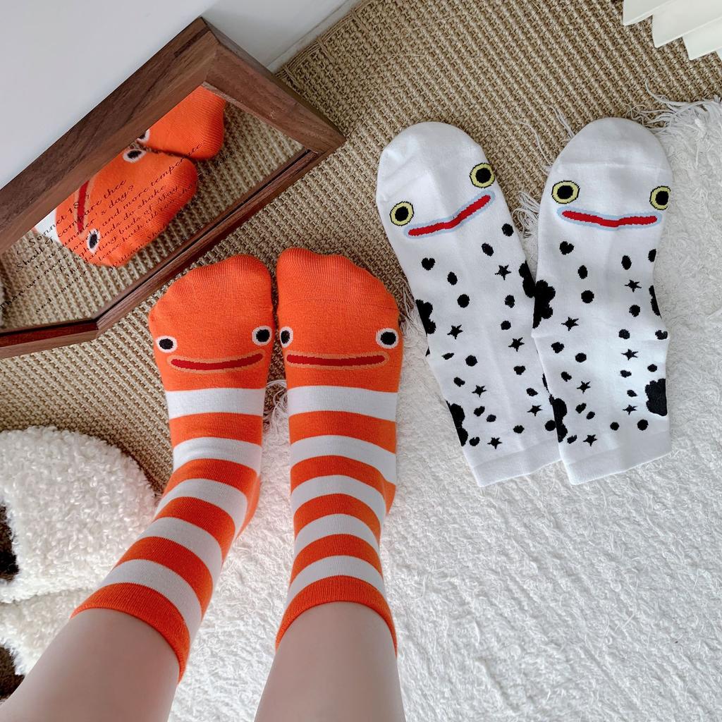 Okinawa Garden Eel Socks Cotton Sweat-Absorbing Breathable Tube Socks Cartoon Funny Fun Boneless Socks