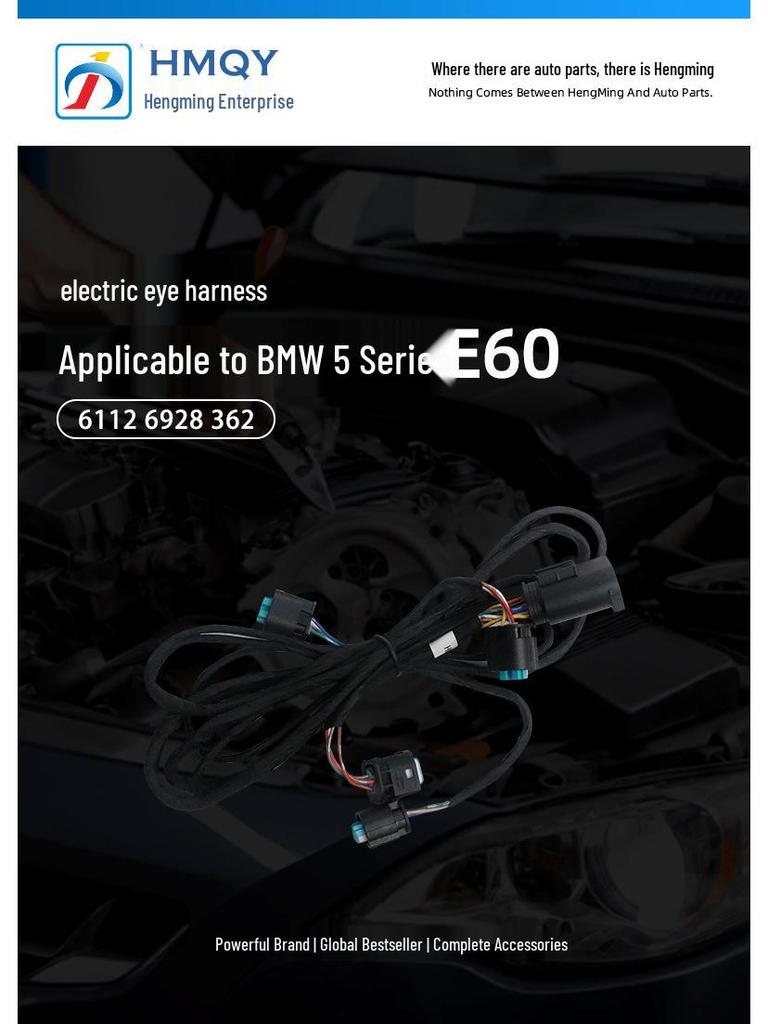 Compatible with 03-11 BMW 5 Series E60 Front Bumper Parking Sensor Wiring Harness 520/525 (61126928362).