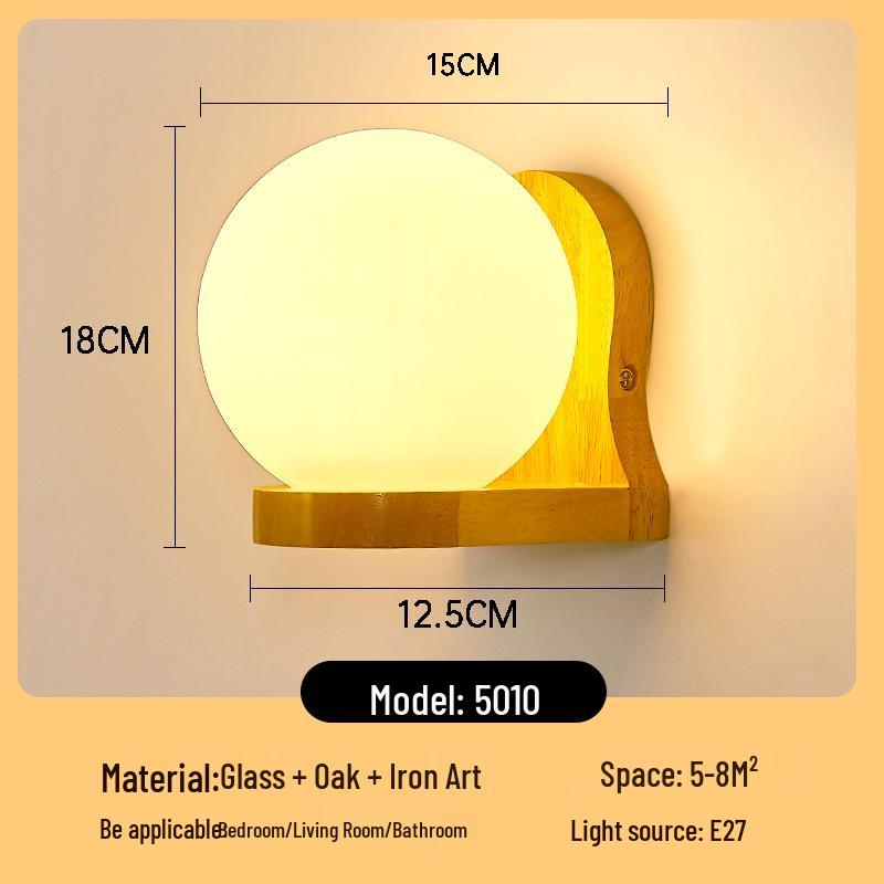 Nordic Solid Wood Wall Lamp - Modern Bedroom, Living Room, Hallway, Staircase, Balcony, Corridor Light Fixture.