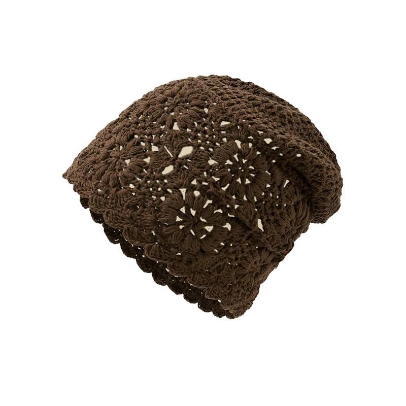 Модная Вязаная Крючком Ажурная Шляпа-Берет Женская Цветок Крючком Этнический Стиль Су Ушная Лента Свитер Вязаная Шапка A23