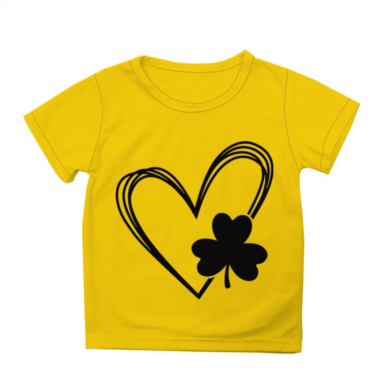 

Children s Fashionable And Comfortable Casual Short-sleeve Printed Top 160 жовтий