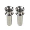 High-quality Stainless Steel Flower Vase for Graves, with a Center-loading Mechanism, 58mm Diameter, and 145mm Depth Below the Ring. Set of 2