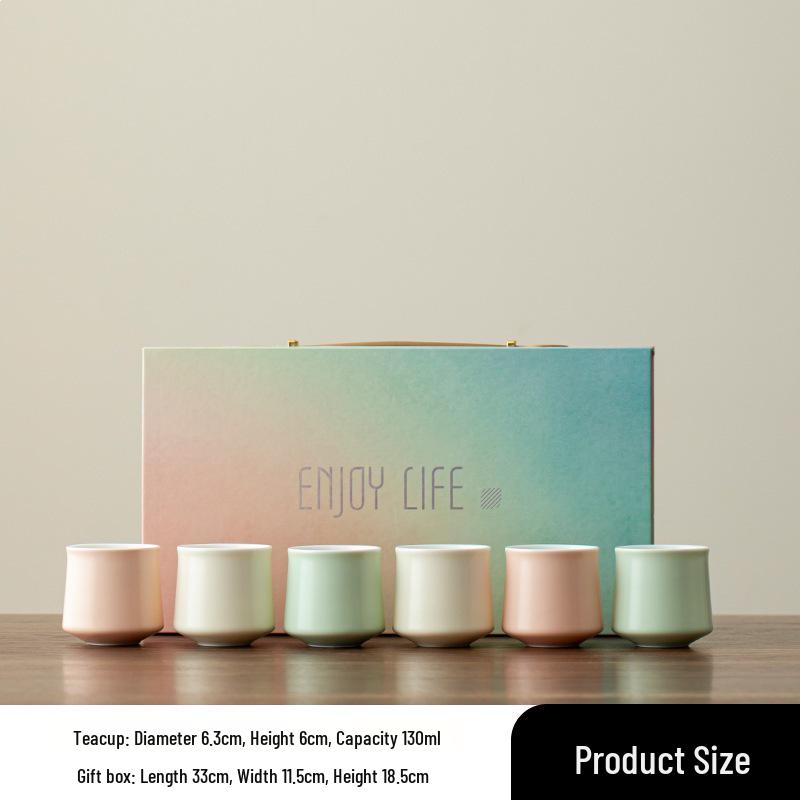 Exquisite Gradient Ceramic Tea & Coffee Cup Set - Perfect for Office or Event Souvenirs, Customizable with Logo.