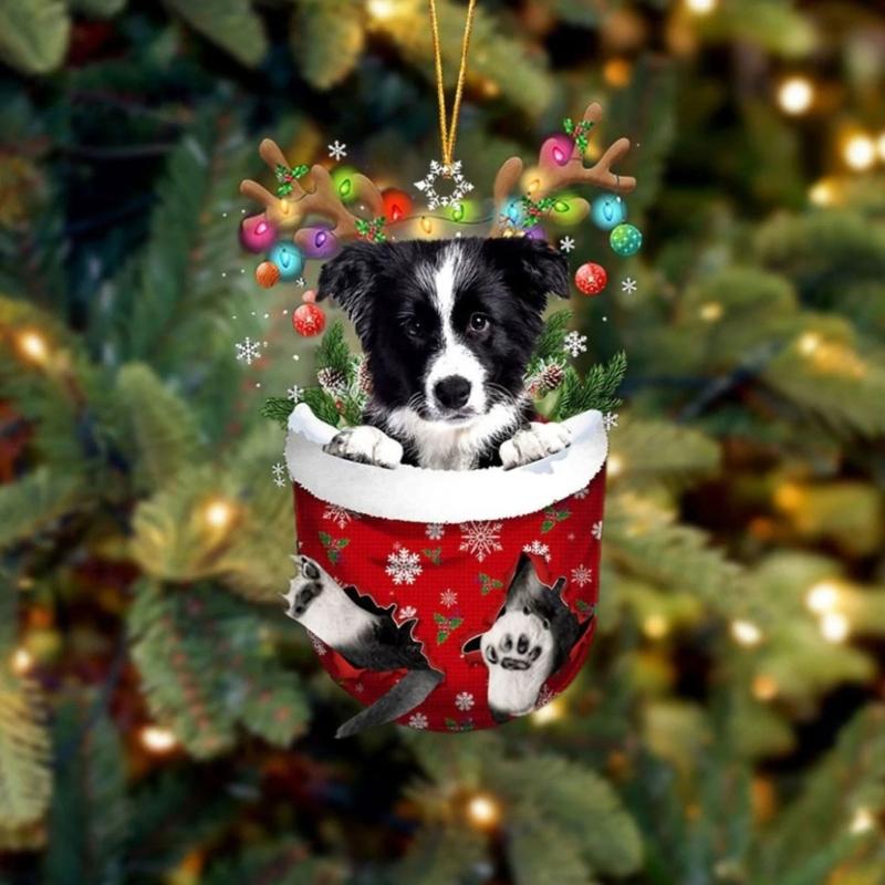 Festival Dog Hanging Charm Acrylic Dog Pendant Christmas Decoration Hanging Dog Ornament for Tree Adornment