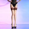 Lace Floral Oil Shiny Ultra Thin Medias Night Club Women Smooth Silk Stockings Contrast Color Elastic Stockings