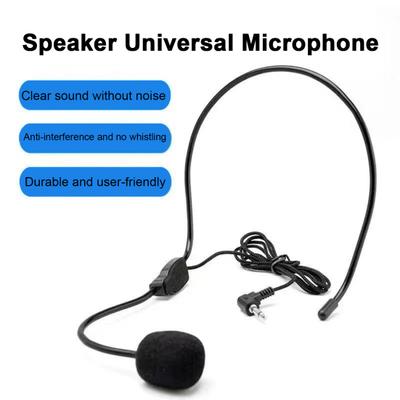 Mini-Kopfbügelmikrofon mit Kabel, klarer Klang, Rauschunterdrückung, kompatibel mit den meisten Verstärkern, tragbares Vorlesungs- und Lehr-Headset