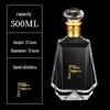 Transparent 500ml Thick Glass Baijiu Bottle for Home Brewing and Sealing.