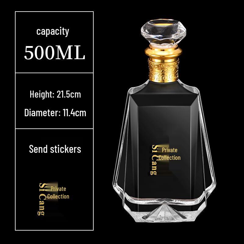 Transparent 500ml Thick Glass Baijiu Bottle for Home Brewing and Sealing.
