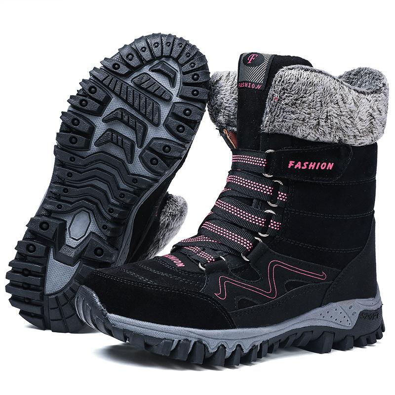 Snow boots winter new high-top velvet thickened cotton boots short boots large size women's shoes platform hiking shoes