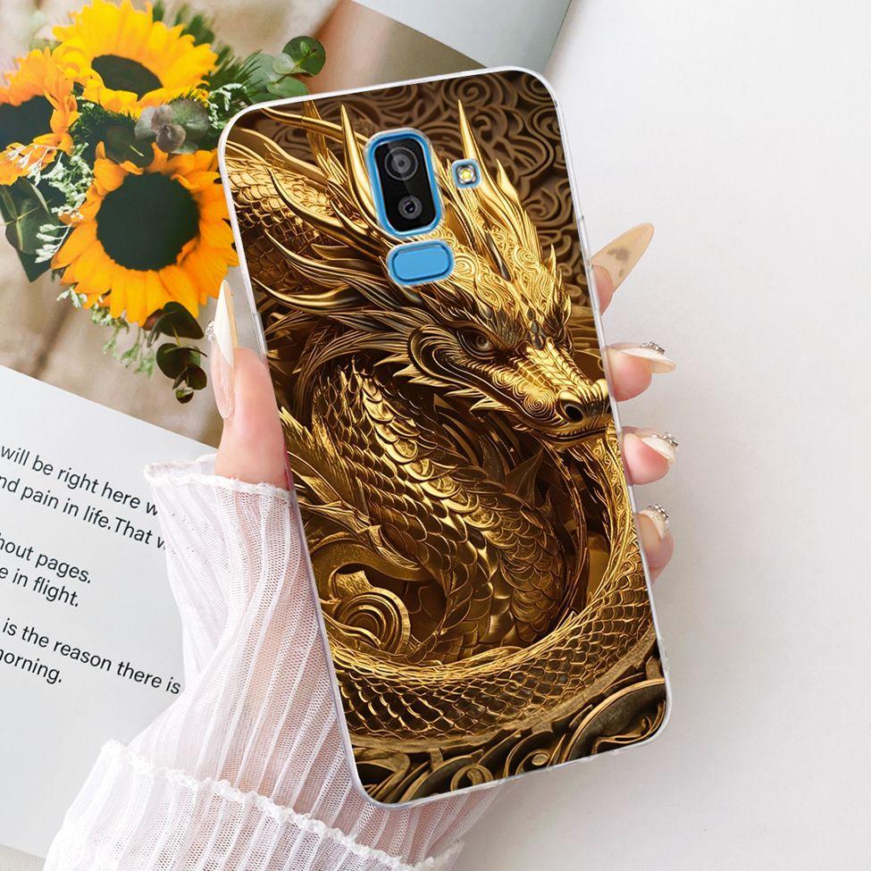 Clear Cover For Samsung J8 2018 Case SM-J810G Cute Cat Fashion Butterfly Funny 2D Painted Casing For Samsung Galaxy J8 2018