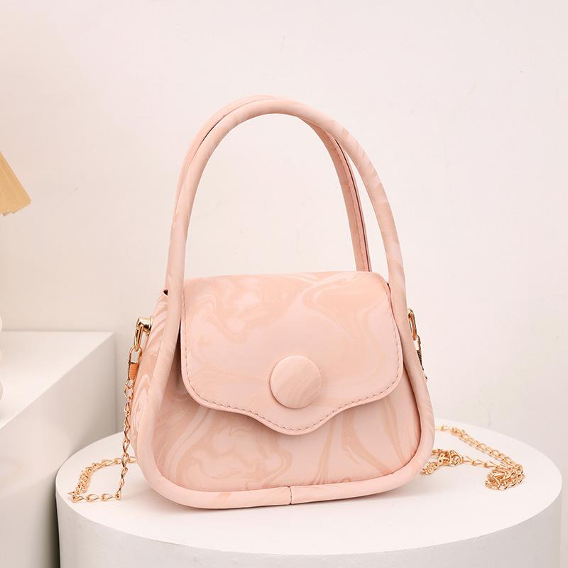 

2024 summer new fashion retro small square bag casual messenger bag commuter bag simple fashion shoulder bag women рожевий