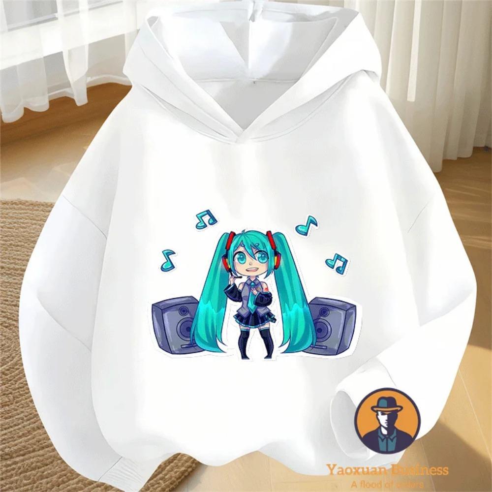 

Елегантні Худі Miku для Хлопчиків та Дівчаток з Милими Мультяшними Принтами, Теплі та Вітрозахисні, Елегантні Восени та Взимку 110