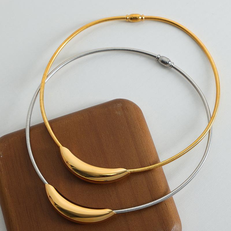 316L Stainless Steel Choker Necklace For Women 18k Gold Plated Waterproof Non Tarnish Women's Necklaces