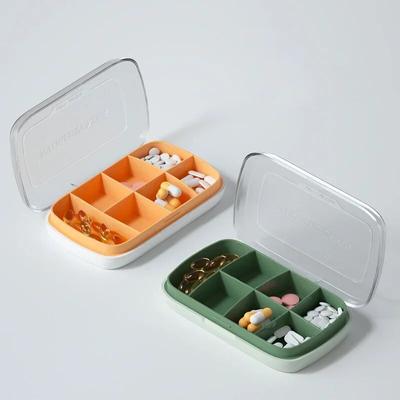 Nordic Style Transparent Frosted Cover Medicine Box Portable 7Grids Large Capacity Sealed Travel 7 Days Weekly Pill Box Organizer