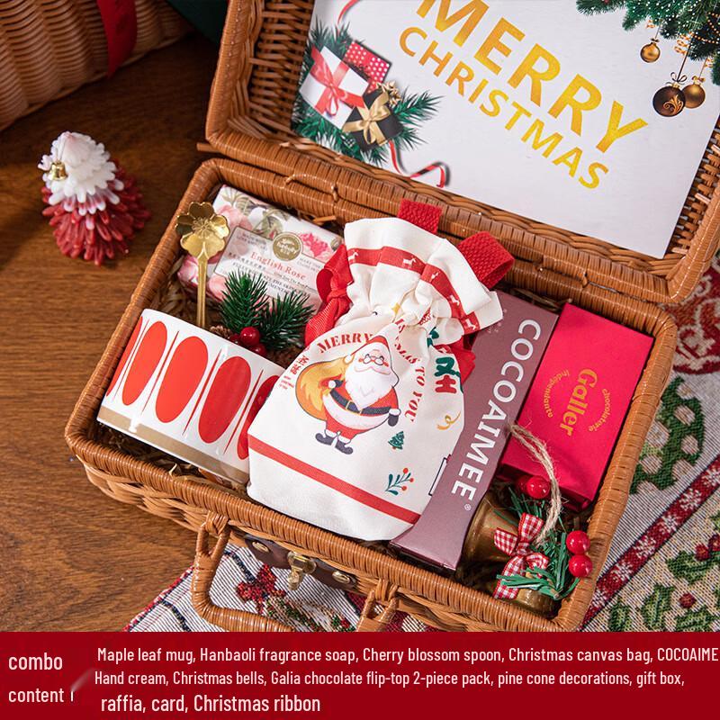 Christmas Ceramic Mug Gift Set Mug+Spoon+Soap+Apple Bag+Hand Cream