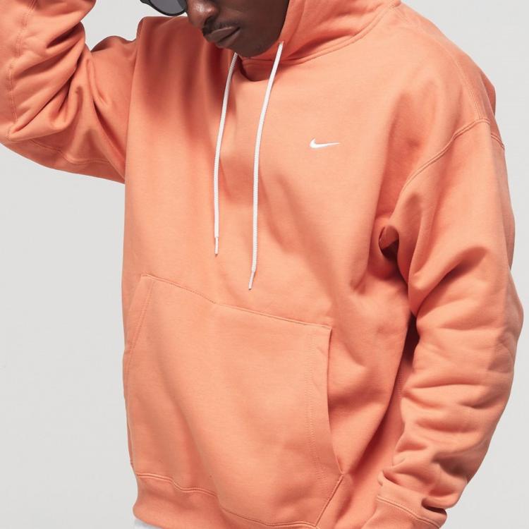 Nike Solid Color Drawstring Hooded Long Sleeve Sweatshirt Men Tops Orange CV0552-863