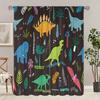 2pcs- Cute Anime Little Dinosaur Polyester Curtains, Pole Bag Curtains, Bathroom, Bedroom, Living Room, Home Room Decoration