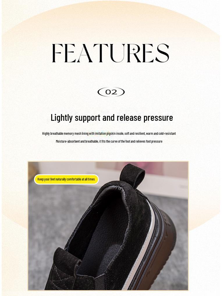 2024 Spring/Autumn Women's British Platform Slip-On Shoes with Thick Sole