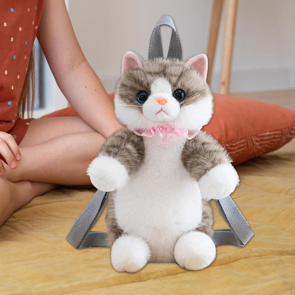 Cat Backpack, Functional Stuffed Animal Bag, Realistic Doll And Secure Storage for Women, Suitable