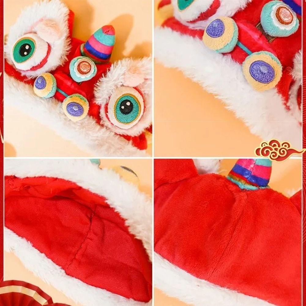 Soft Cat Dance Lion Hats Cartoon Pet Christmas Costume Cat New Year's Headwear  Dress Up Supplies