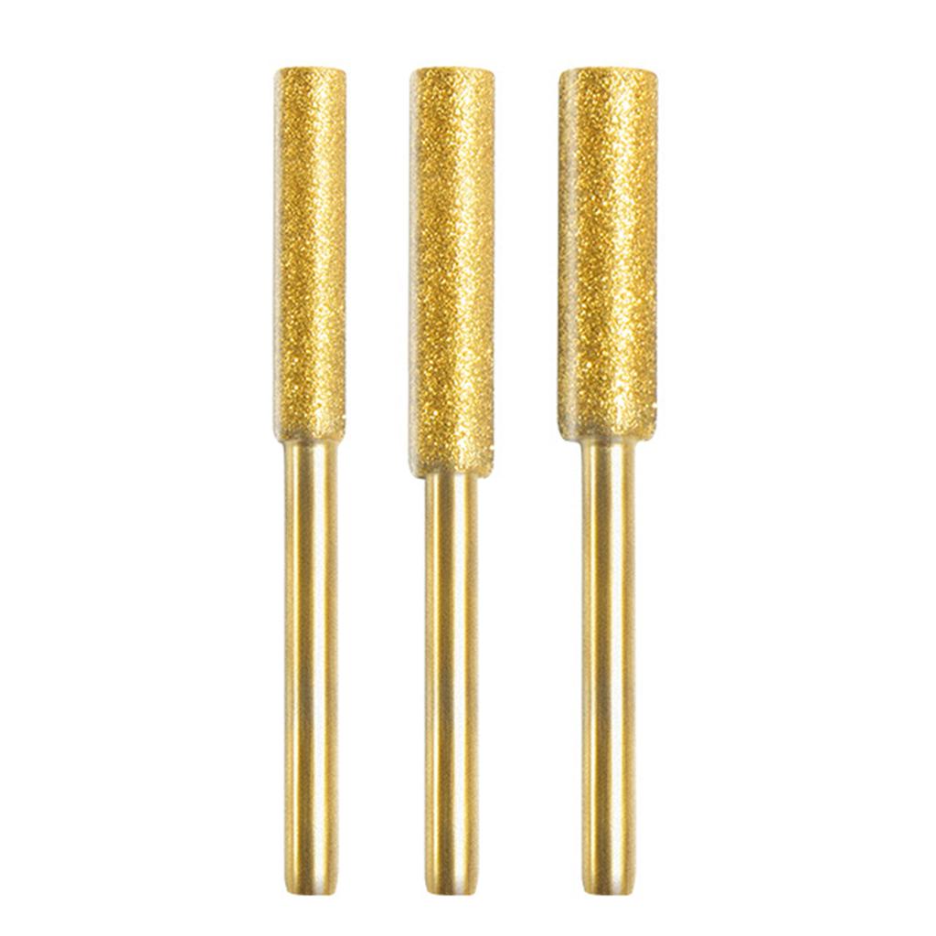 Diamond Cylindrical Burr 4/4.8/5.5mm Chainsaw Sharpener Stone File Chain Saw Sharpening Carving Grinding Power Tools Kit