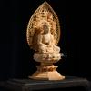 Hanro Art Sculpture Buddha Statue Yakushi Nyorai Buddhist Altar Buddha Ornament Made of Cypress Wood Good Health Feng Shui Praying Protection from